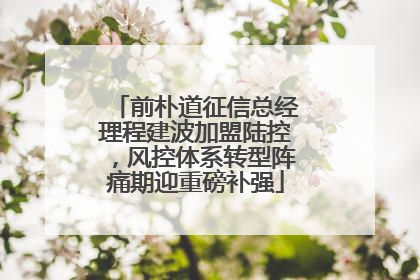 前朴道征信总经理程建波加盟陆控，风控体系转型阵痛期迎重磅补强