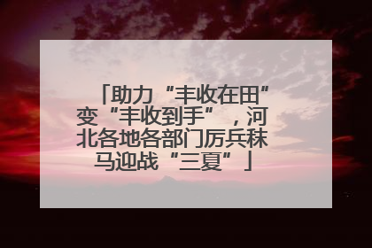 助力“丰收在田”变“丰收到手”，河北各地各部门厉兵秣马迎战“三夏”