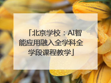北京学校：AI智能应用融入全学科全学段课程教学