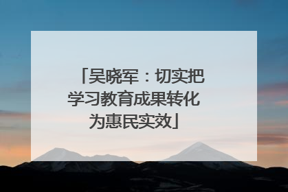 吴晓军：切实把学习教育成果转化为惠民实效
