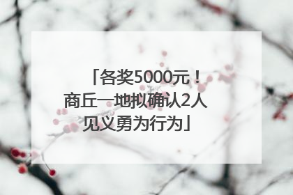 各奖5000元！商丘一地拟确认2人见义勇为行为