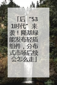 后“531时代”来袭！隆基绿能发布轻质组件，分布式市场后续会怎么走