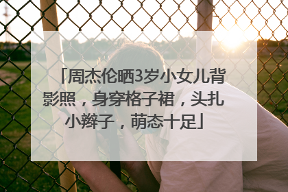 周杰伦晒3岁小女儿背影照，身穿格子裙，头扎小辫子，萌态十足