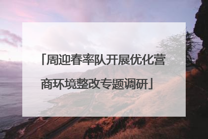 周迎春率队开展优化营商环境整改专题调研