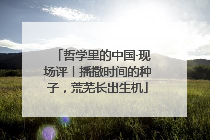 哲学里的中国·现场评丨播撒时间的种子，荒芜长出生机