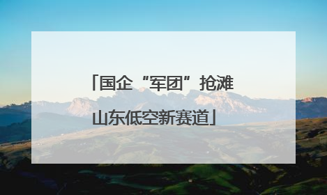国企“军团”抢滩山东低空新赛道