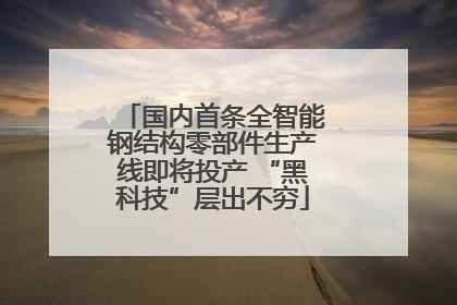 国内首条全智能钢结构零部件生产线即将投产 “黑科技”层出不穷