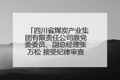 四川省煤炭产业集团有限责任公司原党委委员、副总经理张万松 接受纪律审查和监察调查