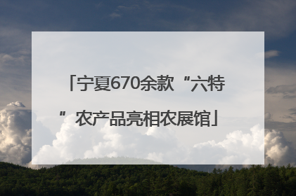 宁夏670余款“六特”农产品亮相农展馆