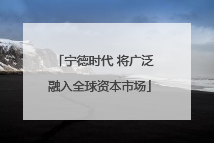 宁德时代 将广泛融入全球资本市场