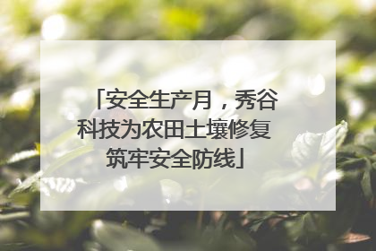 安全生产月，秀谷科技为农田土壤修复筑牢安全防线