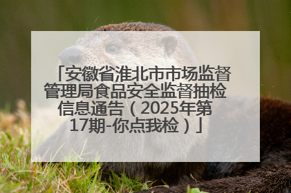 安徽省淮北市市场监督管理局食品安全监督抽检信息通告（2025年第17期-你点我检）
