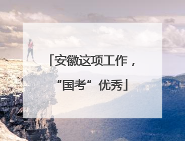 安徽这项工作，“国考”优秀