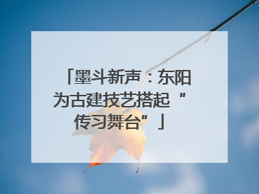 墨斗新声：东阳为古建技艺搭起“传习舞台”