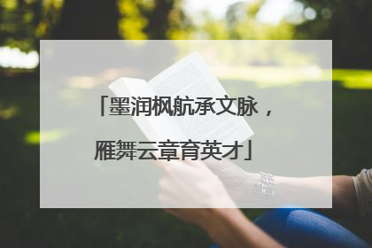 墨润枫航承文脉，雁舞云章育英才