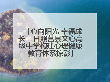 心向阳光 幸福成长—日照莒县文心高级中学构建心理健康教育体系掠影