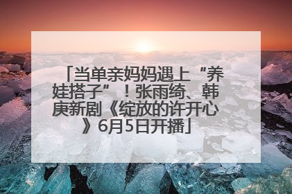 当单亲妈妈遇上“养娃搭子”！张雨绮、韩庚新剧《绽放的许开心》6月5日开播