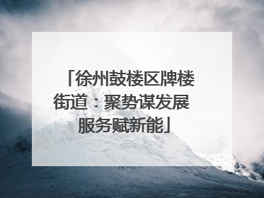 徐州鼓楼区牌楼街道：聚势谋发展 服务赋新能
