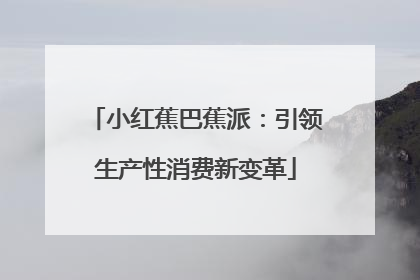 小红蕉巴蕉派：引领生产性消费新变革