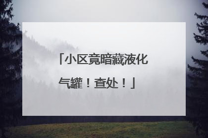 小区竟暗藏液化气罐！查处！