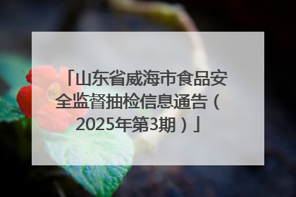 山东省威海市食品安全监督抽检信息通告（2025年第3期）