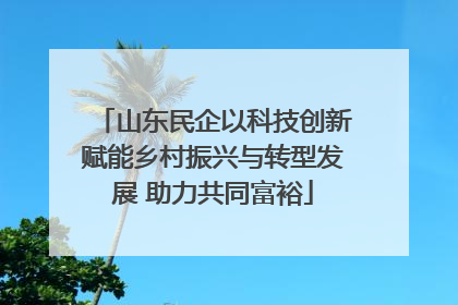 山东民企以科技创新赋能乡村振兴与转型发展 助力共同富裕