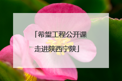希望工程公开课走进陕西宁陕