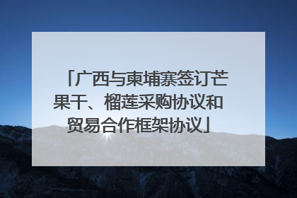 广西与柬埔寨签订芒果干、榴莲采购协议和贸易合作框架协议