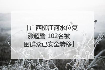 广西柳江河水位复涨超警 102名被困群众已安全转移