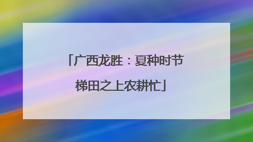 广西龙胜：夏种时节 梯田之上农耕忙