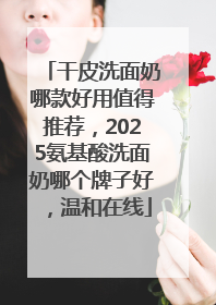 干皮洗面奶哪款好用值得推荐，2025氨基酸洗面奶哪个牌子好，温和在线