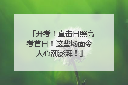 开考！直击日照高考首日！这些场面令人心潮澎湃！