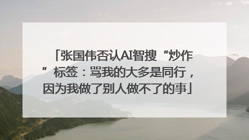 张国伟否认AI智搜“炒作”标签：骂我的大多是同行，因为我做了别人做不了的事