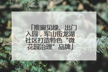 推窗见绿、出门入园，军山街龙湖社区打造特色“微花园治理”品牌