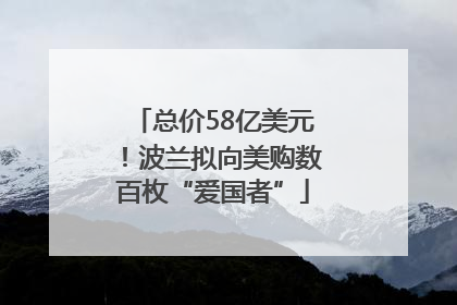总价58亿美元!波兰拟向美购数百枚“爱国者”