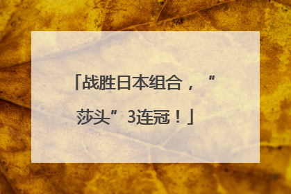 战胜日本组合，“莎头”3连冠！