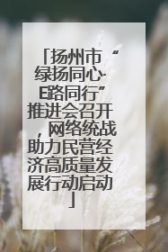 扬州市“绿扬同心·E路同行”推进会召开，网络统战助力民营经济高质量发展行动启动