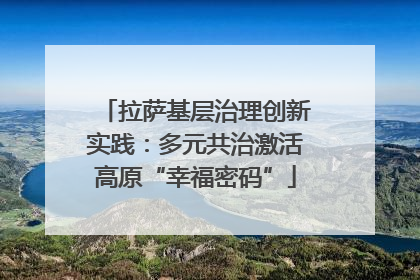 拉萨基层治理创新实践：多元共治激活高原“幸福密码”