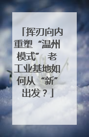 挥刃向内重塑“温州模式” 老工业基地如何从“新”出发？