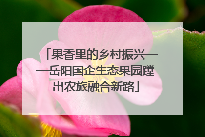 果香里的乡村振兴——岳阳国企生态果园蹚出农旅融合新路