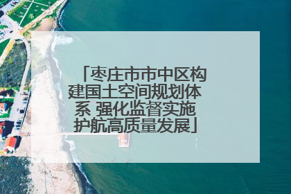 枣庄市市中区构建国土空间规划体系 强化监督实施护航高质量发展