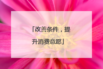 改善条件，提升消费意愿