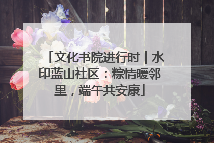 文化书院进行时｜水印蓝山社区：粽情暖邻里，端午共安康