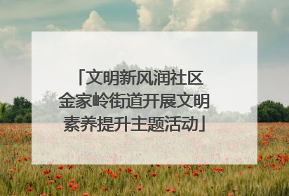 文明新风润社区 金家岭街道开展文明素养提升主题活动