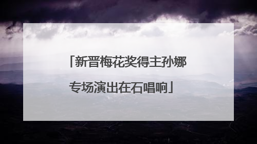新晋梅花奖得主孙娜专场演出在石唱响