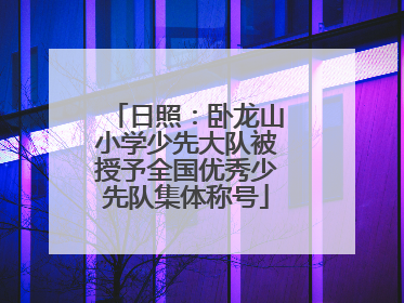 日照：卧龙山小学少先大队被授予全国优秀少先队集体称号
