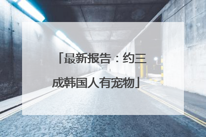 最新报告：约三成韩国人有宠物