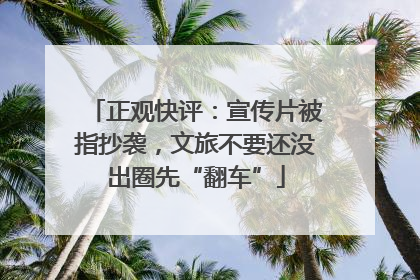 正观快评：宣传片被指抄袭，文旅不要还没出圈先“翻车”
