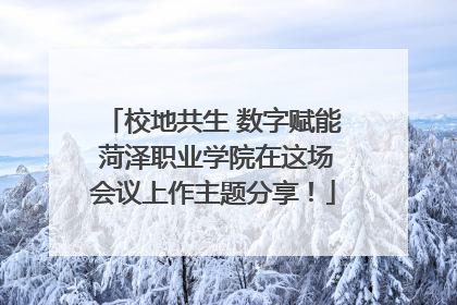 校地共生 数字赋能 菏泽职业学院在这场会议上作主题分享！