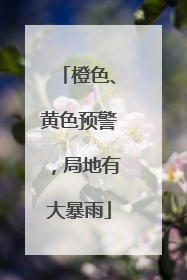 橙色、黄色预警，局地有大暴雨